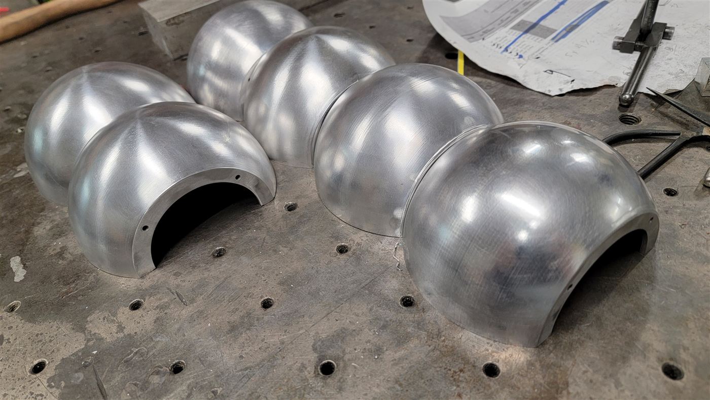 Machined aluminum dome components