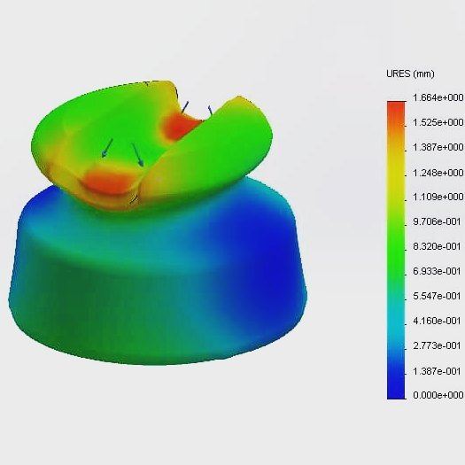 FEA stress simulation of a molded component